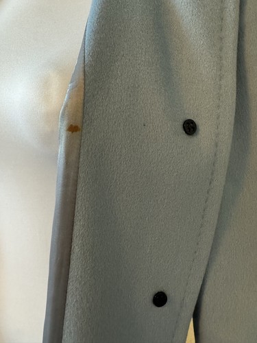 Vintage Aquascutum 100% Wool Coat UK 8 Duck Egg Blue Longline British Designer - Picture 10 of 14