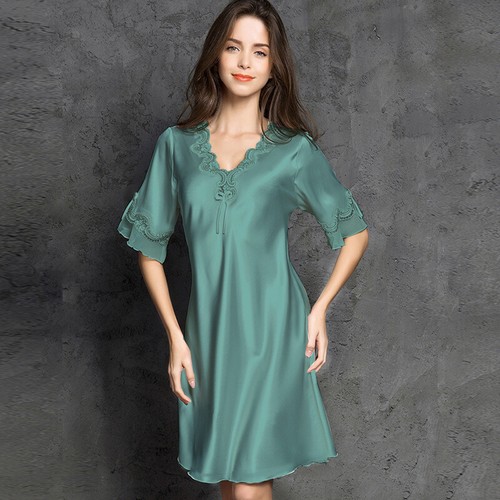 Summer Women Ladies Silk Satin Nightdress Nightgowns Robes Pyjamas Sleepwear Pj - Picture 8 of 29
