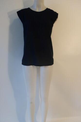 Womens French Connection Dark Navy Blue Capped Sleeve Blouse Top M * - Picture 4 of 6