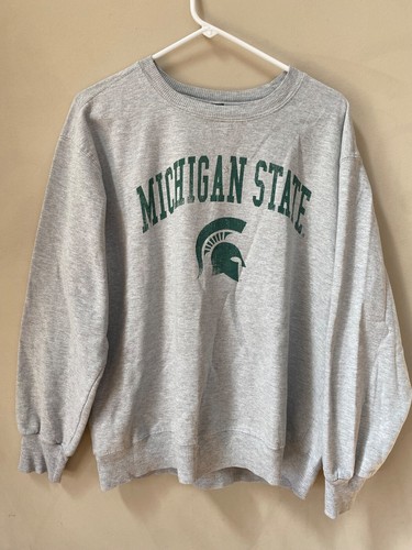Sudadera Michigan State Spartans Arco Logo Cuello Redondo Talla Grande J2 Gris Deportiva - Imagen 1 de 8