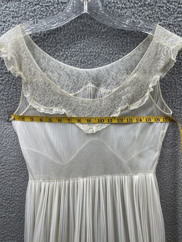 Abito da donna Evette slip abito trasparente piccolo pizzo avorio slinky vintage maxi - Foto 15 di 18