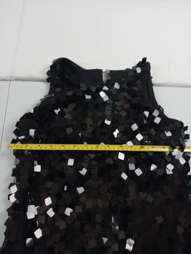 White House Black Market Dress Women Size 0 Black Cocktail Party Shimmering Mini - Picture 4 of 9