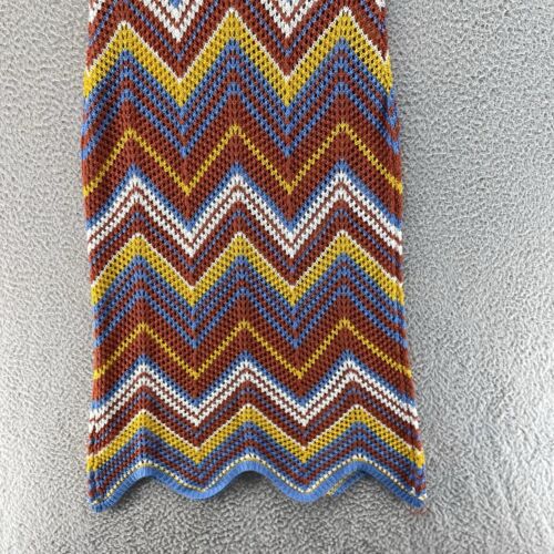 Almost Famous Crochet Dress Women Large Brown Blue Halter Midi Festival - Picture 6 of 10