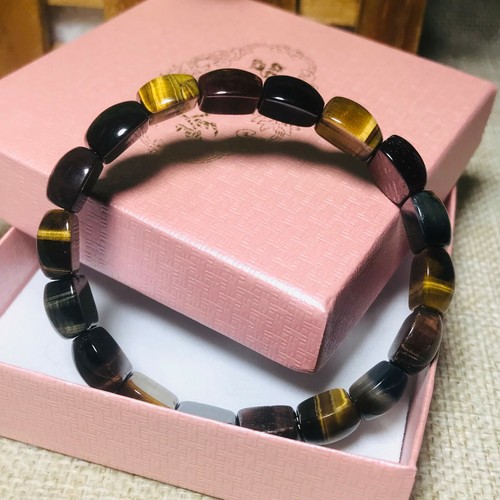 1PCS New 9mm Natural Multicolor tiger eye Stone square Beads fit Yoga bracelet - Picture 9 of 12