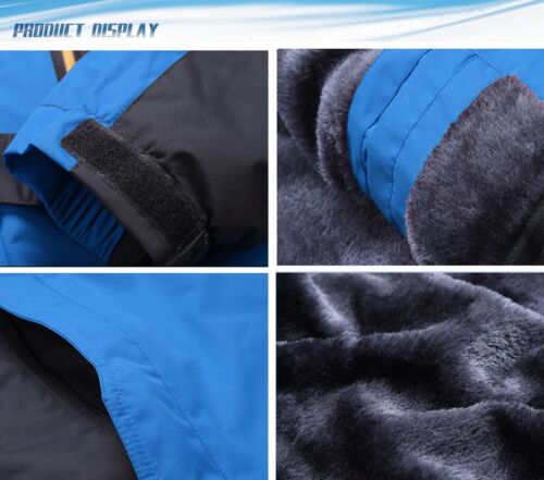 Men's Outdoor Ski Snow Jacket Mountain Hiking Warm Fleece Lined Winter Work Coat - Picture 76 of 90