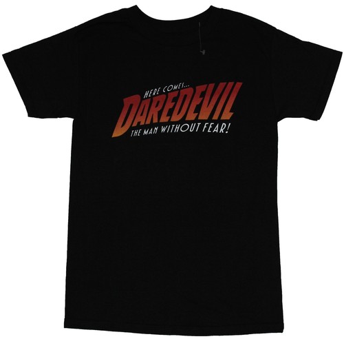 Daredevil Marvel Adult New T-Shirt - Here Comes The Man Without Fear Pic