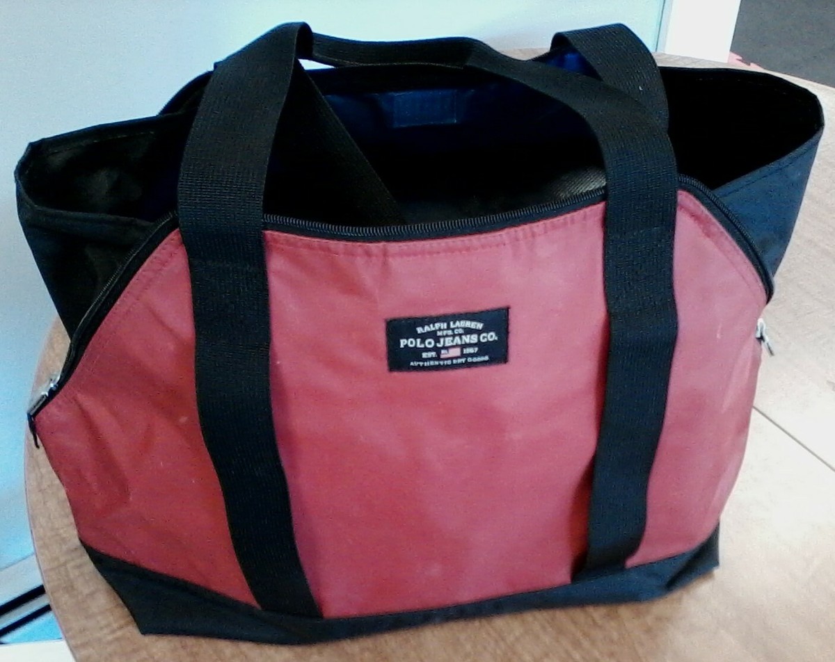 沸騰ブラドン Jean Polo LAUREN RALPH Co. Straps Black With Bag Red Vinyl バッグ