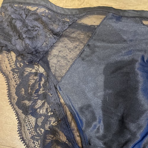 M&S Rosie for Autograph Silk & Lace High Leg Knickers 14 Black - Picture 4 of 6