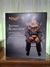 Sitting Scarecrow Animatronic Spirit Halloween | Head Snaps Up | NOB - Video!