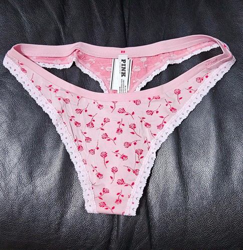 M VICTORIA SECRET VS Pink! Sexy Seamless Smooth Comfy Bikini Thong Panty Lace - Afbeelding 2 van 3