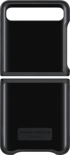 Genuine Flip Leather Cover Case for Samsung Galaxy Z Flip - Black - Picture 5 of 5