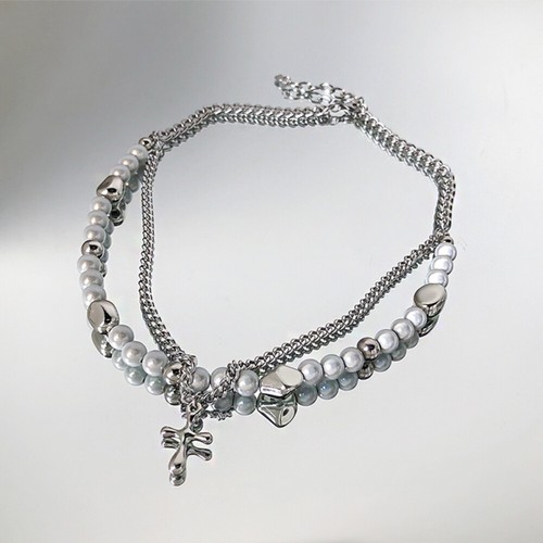Pearl Cross Necklace Miss Man Costume Jewellery for Women Pendant - Picture 6 of 10