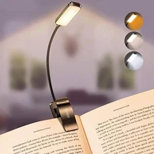 9 LED Rechargeable Book Light for Reading in Bed - Eye Caring 3 Color Temperatur