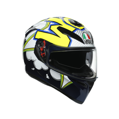New AGV K3 SV Helmet Bubble Blue/White/Yellow Fluorescent 