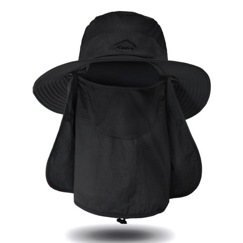 Men Women Summer Bucket Boonie Hat Neck Cover Flap Sun Wide Brim Outdoor Cap - Picture 29 of 142