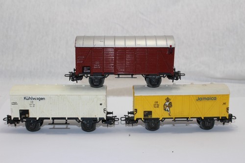 me1689, Alte Märklin interessante 3 tlg. Güterwagen 60er 70er Jahre H0 AC - Picture 1 of 7