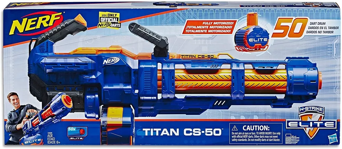 NERF Elite Titan CS 50 Blaster With 50 Official Darts Ages 8+ Toy