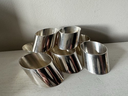 Vintage 8er Set Leonard Silverplate Silver Plate Serviettenringe Hong Kong - Bild 3 von 5