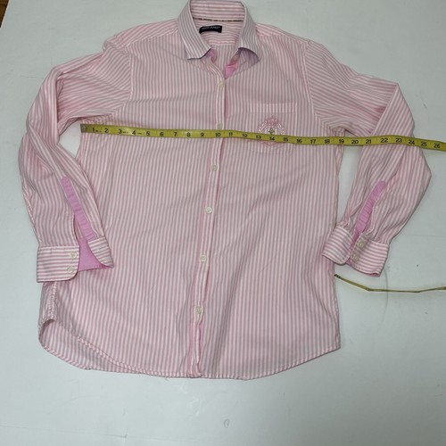 Saint James Striped Button Down Top Small Pink  White Blouse Shirt Cotton Size S - Picture 10 of 11