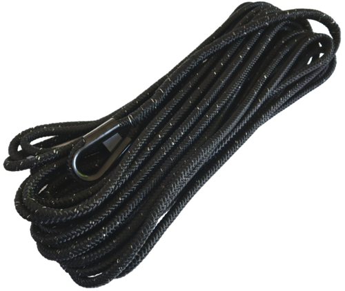 CARBON OFFROAD 24M 7T DOUBLE BRAIDED BLACK SYNTHETIC WINCH ROPE LUMINOUS FIBRE - Picture 2 of 2