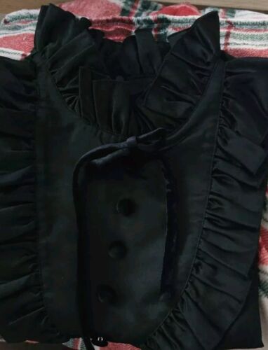 BLESSUME Medieval Victorian Blouse Women Ladies Steampunk BLACK XS - Picture 3 of 5
