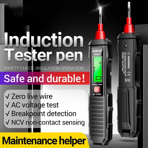 Probador digital de voltaje de CA 12-300 V Detección de electricidad Pluma Buscador de punto de interrupción de cables - Imagen 15 de 26