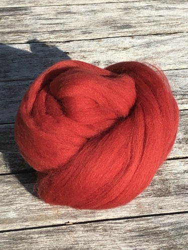 Cayenne Red Wool Roving, Wool Roving,  Spin into Yarn, Needle Felt wet felt Wool - Picture 1 of 9