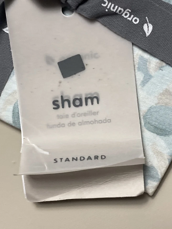 WEST ELM organic falling petals standard sham in blue light inv24 - Image 2 of 4