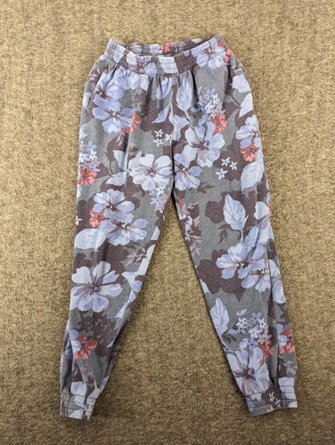 Pink Pants Womens Small Blue Floral Sweat Pants