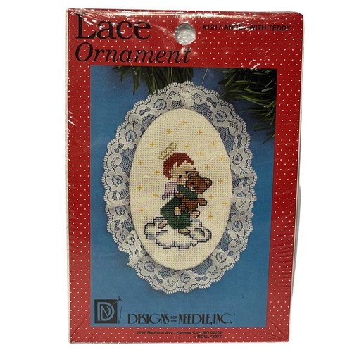 Designs for the Needle Inc. Lace Ornament Kreuzstich Set 1217 Engel mit Teddy - Bild 2 von 6