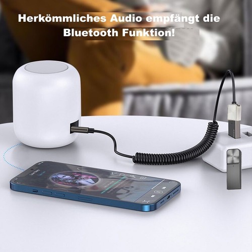 Bluetooth 5.0 Empfänger Adapter 3.5mm Jack Auto AUX Audio Stereo USB KFZ - Bild 3 von 6
