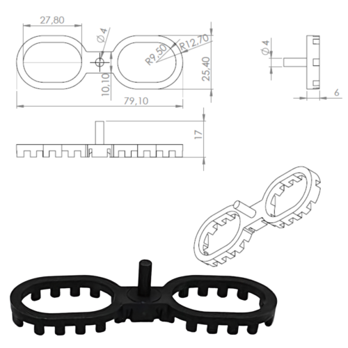 Abstandhalte geriffelt 4 / 7 mm , Distanzhalter für Terrassendielen - Bild 11 von 16