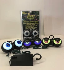 Battery Operated w/timer Spooky Fun Eyes Halloween Yard Lights Peep N Peepers 