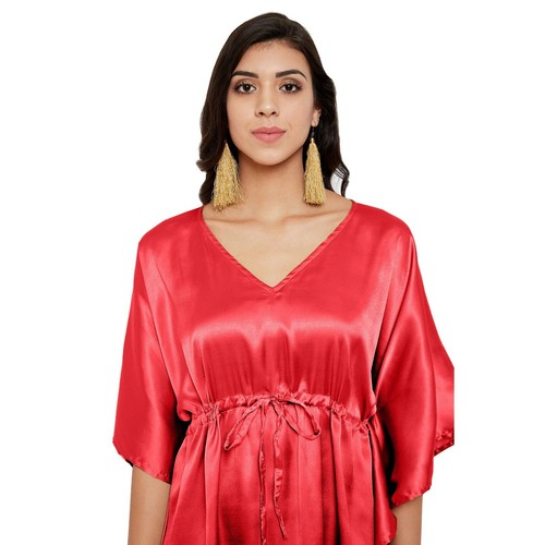 Satin Tunic Sleepwear Robes Nightgown Nightdress Tops Women Blouse Casual Dress - Picture 169 of 183