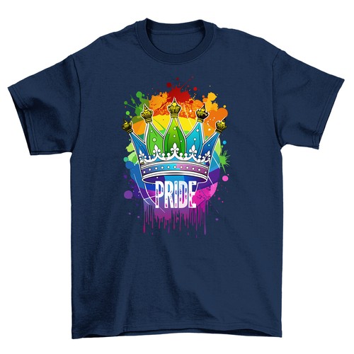 Pride_49 Rainbow Crown Funny T-shirt - Rule with Royalty! Vivid colors, Funny Un - Picture 3 of 46