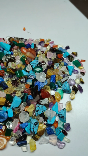 Mix Gemstone Polish Crystal Chips 100 Carat Lot, 3 To 15 mm, Loose Semi Tumble. - Video 1 of 1