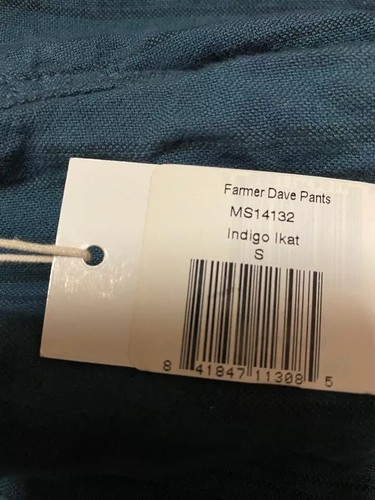 Mollusk California Indigo Ikat Blue Farmer Dave Pants Size S Beach Jogger NEW - Picture 8 of 8