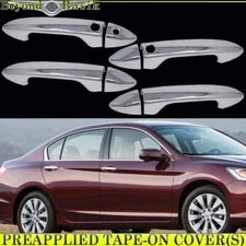 2013 2014 2015 2016 2017 Honda Accord 4dr CHROME Door Handle COVERS W/ Smart Key