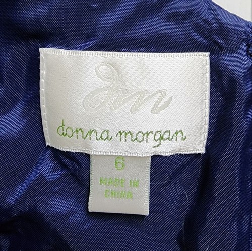 Donna Morgan Kleid Größe 6 blau Seide Twist vorne V-Ausschnitt ärmellos gerafft gefüttert - Bild 7 von 8