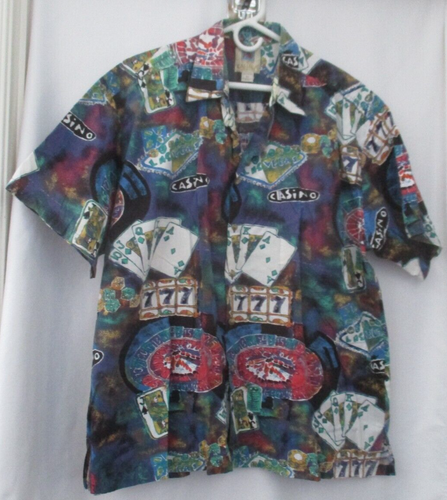 VINTAGE KAHALA AVI COLLECTION LAS VEGAS CASINO HAWAIIAN COTTON SHIRT - SIZE XL