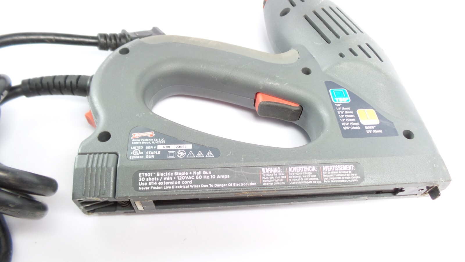 Arrow Fastener ET501 Heavy Duty Electric Staple and Nail Gun eBay