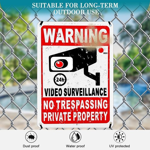 4-Pack Metal No Trespassing Signs Private Property 10 x 7 inch Rust Free 0.04 - Picture 4 of 6