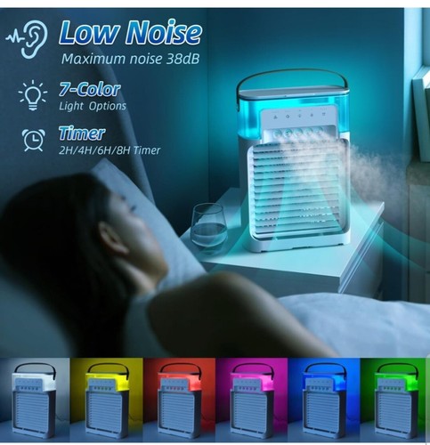 Portable Desktop Air Conditioner, Personal Evaporative Air Cooler White New - Picture 6 of 17