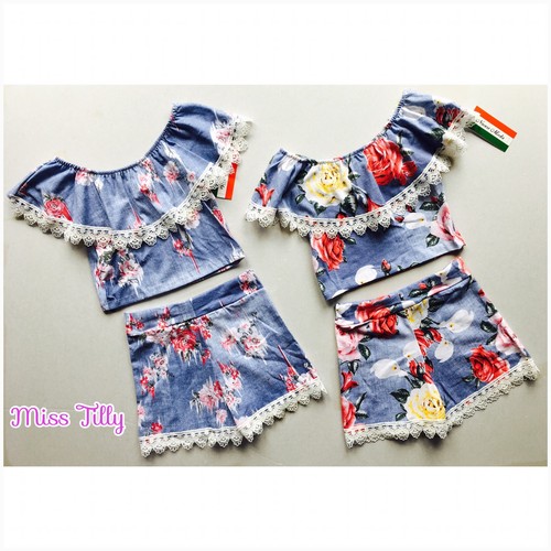 ? filles Bardot Floral Crop Top Short Set Off Froid Épaule 414 ans kids afficher le titre d'origine ? filles Bardot Floral Crop Top Short Set Off Froid Épaule 414 ans kids afficher le titre d'origine