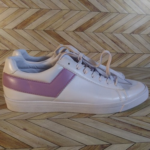 Pony Tennis Shoes Womens Size 8 White Lavender - Picture 3 of 8
