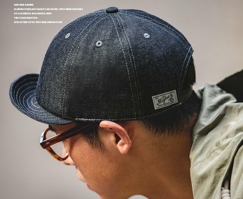 Work Overalls Vintage Flip Hat Men's Denim Khaki Casual Cotton Short Brim Cap - Picture 12 of 16