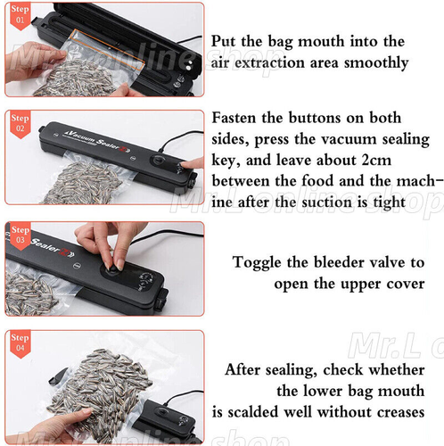Food Bags Sealer Vacuum Machine Saver Vacuum Sealer Bags Sealer Bags Food Pack - Picture 4 of 8