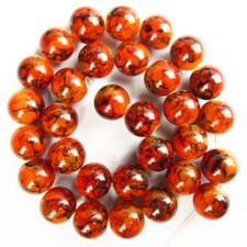 1Strand 14mm Orange Titanium Crystal Round Ball Loose Beads 15.5 Inch CJ1000