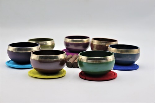 color set of 7-Healing Tibetan Singing Bowl sound bowl-Meditation, gift set bowl - Picture 3 of 7