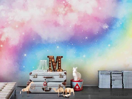 3D Fantasy Colorful Sky Self-adhesive Removeable Wallpaper Wall Mural 1201 - Picture 3 of 3